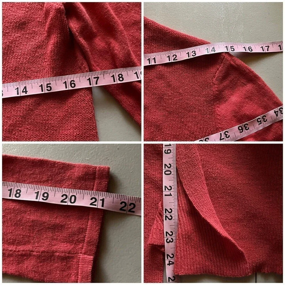 J. McLaughlin Womens Orange Linen Blend Shawl Collar Open Cardigan - S Classic - Picture 5 of 9